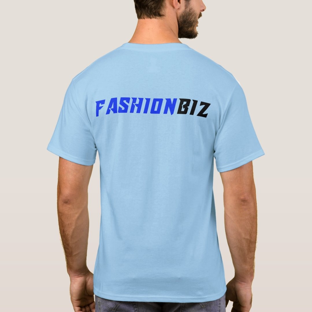 Fashionbiz Stylish Design Cotton Graphic Print Half Sleeve Round Neck Sky Blue Men’s T-Shirt - Image 4