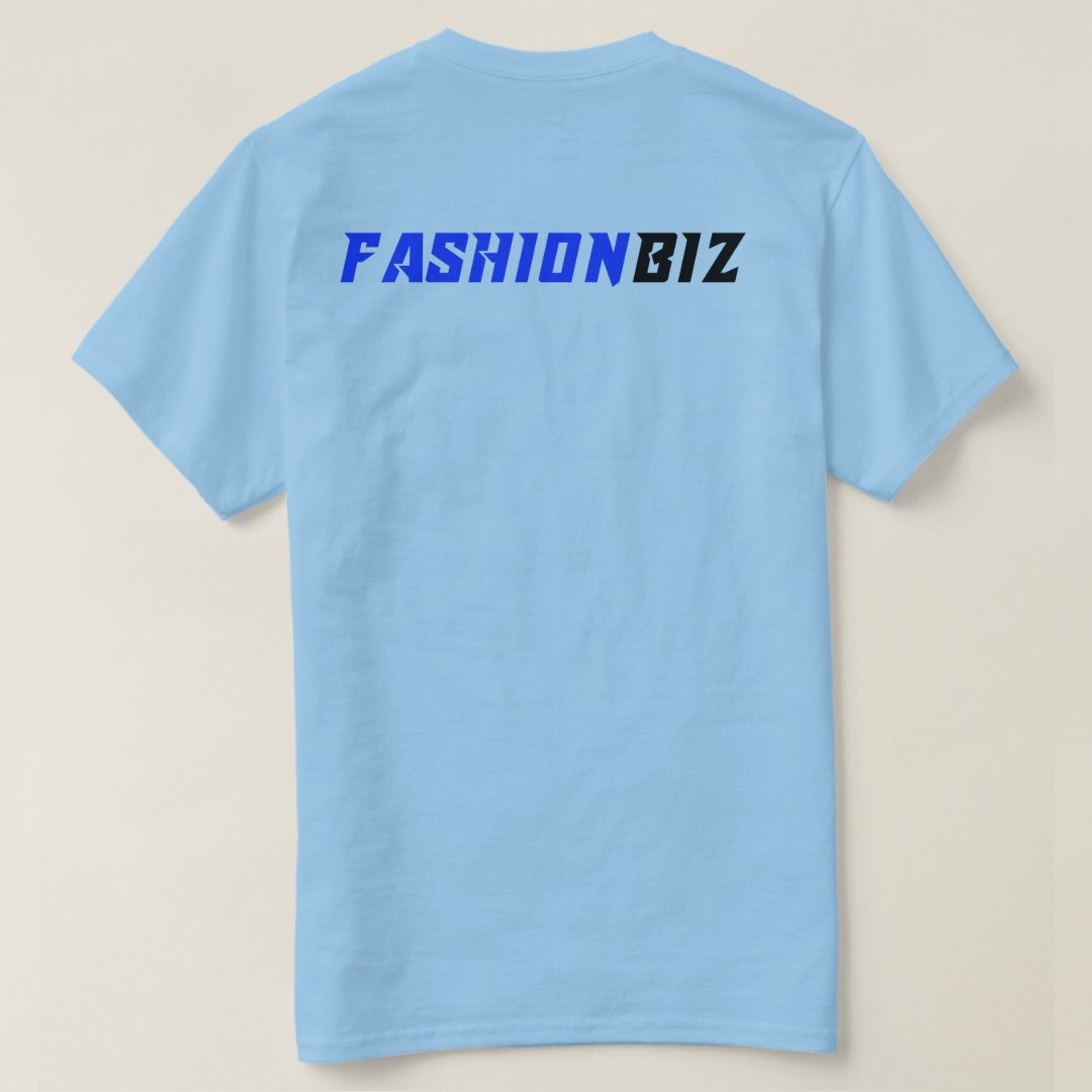 Fashionbiz Stylish Design Cotton Graphic Print Half Sleeve Round Neck Sky Blue Men’s T-Shirt - Image 6